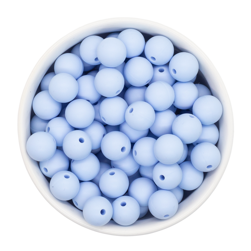 Light Blue Silicone Beads 12mm (Package of 20)