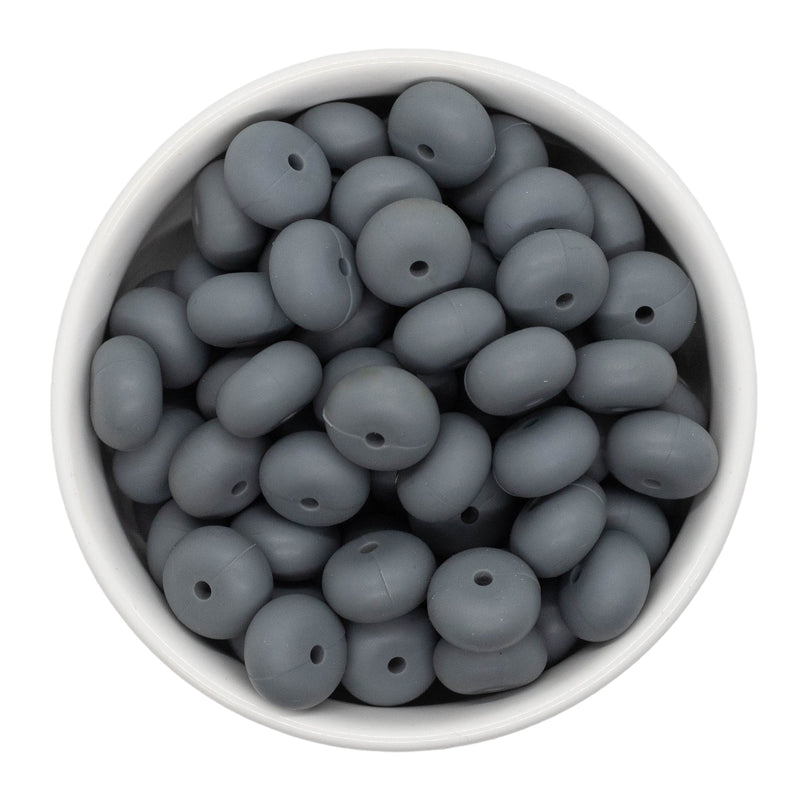 Fossil Grey Silicone Abacus Beads 8x14mm (Package of 10)