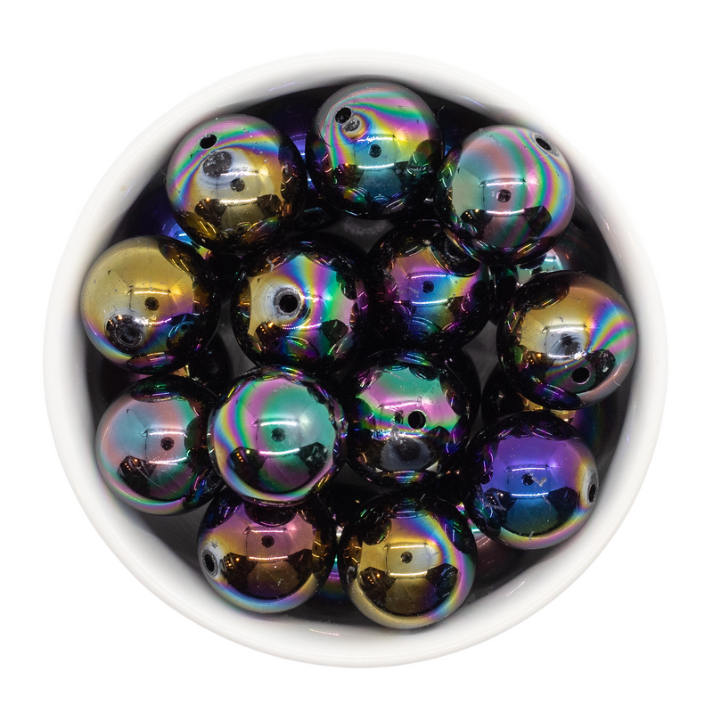 Black Iridescent Beads 20mm