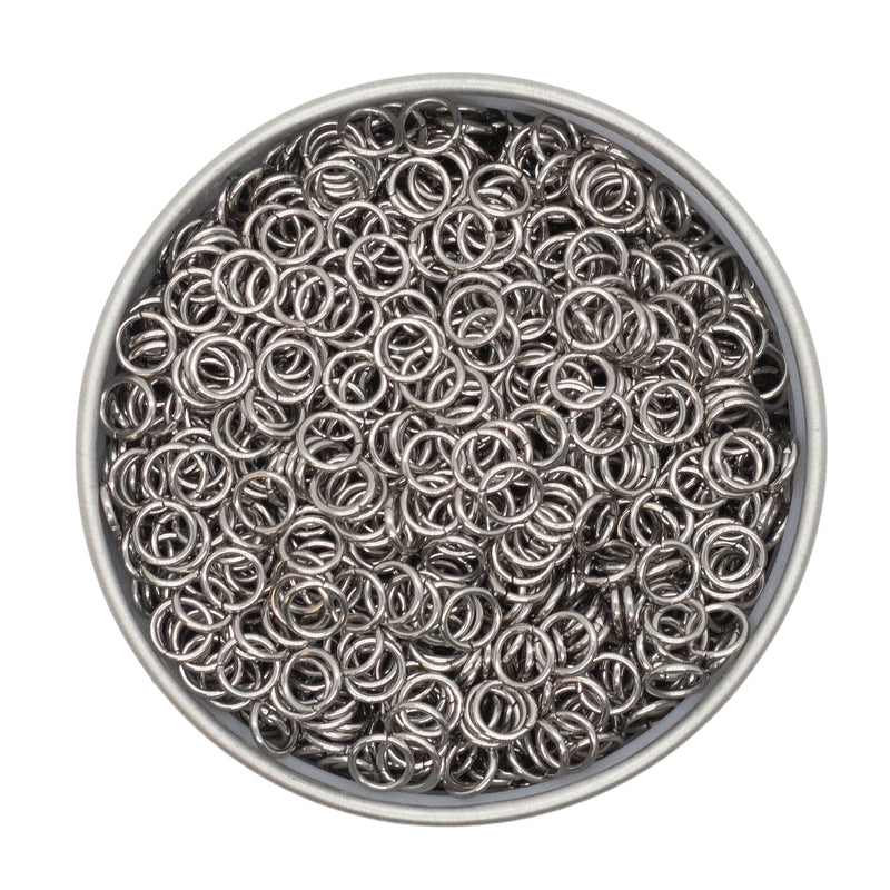 Stainless Steel Silver Jump Rings 5mm (Package of Approx. 50)