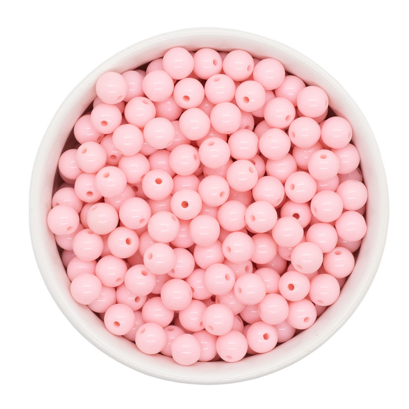 Light Pink Solid Beads 8mm (Package of Approx. 50 Beads)
