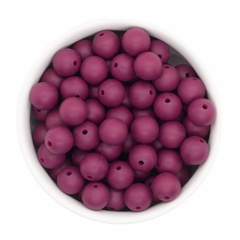 Plum Silicone Beads 12mm (Package of 20)