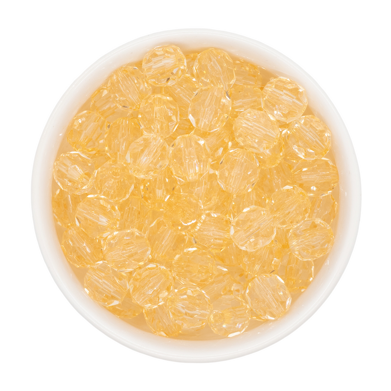 Champagne Translucent Facet Beads 12mm
