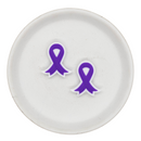 Purple Awareness Ribbon Silicone Focal Bead 26x29mm (Package of 2)