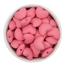 Coral Pink Silicone Heart Beads 20x16mm (Package of 5)