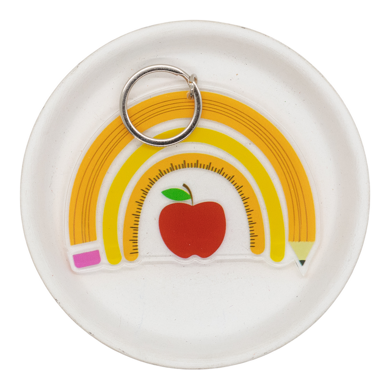School Supply Rainbow Keychain Base