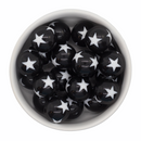 Black & White Star Beads 20mm (Package of 10)