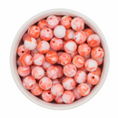 Orange and White Marble Beads 12mm (Package of 20)