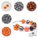 Orange w/Black Splatter Beads 20mm (Package of 10)