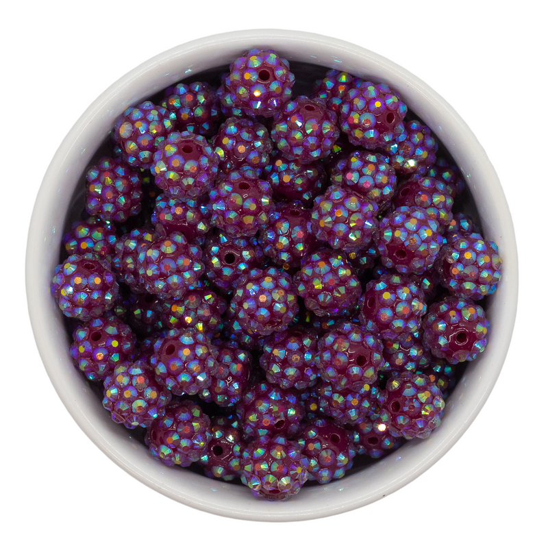 Garnet Rhinestone Beads 12mm