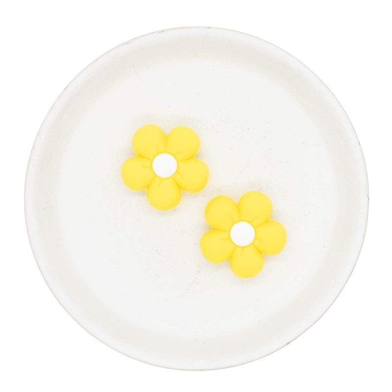 Daffodil Forget Me Not Silicone Focal Bead 26mm