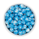 Azure and White Resin Confetti Beads 12mm (Package of 20)