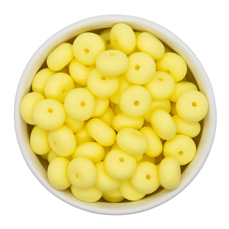 Pale Yellow Silicone Abacus Beads 8x14mm (Package of 10)