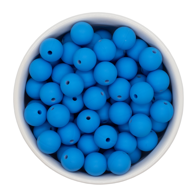 Azure Blue Silicone Beads 12mm