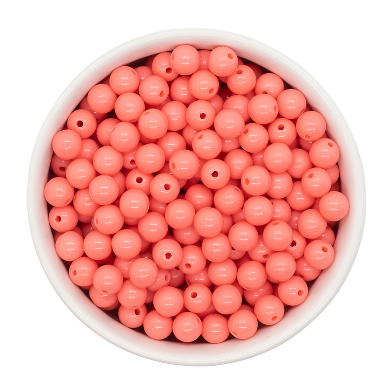 Bright Coral Solid Beads 8mm (Package of Approx. 50 Beads)