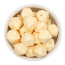 Cream Hexagon Silicone Beads 17mm (Package of 5)