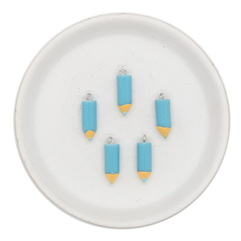Turquoise Pencil Resin Charm 19x7.5mm (Package of 5)