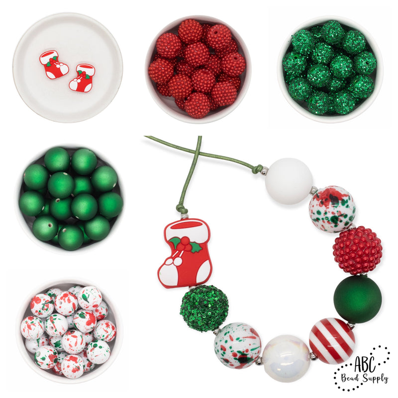 Christmas Splatter Beads 20mm