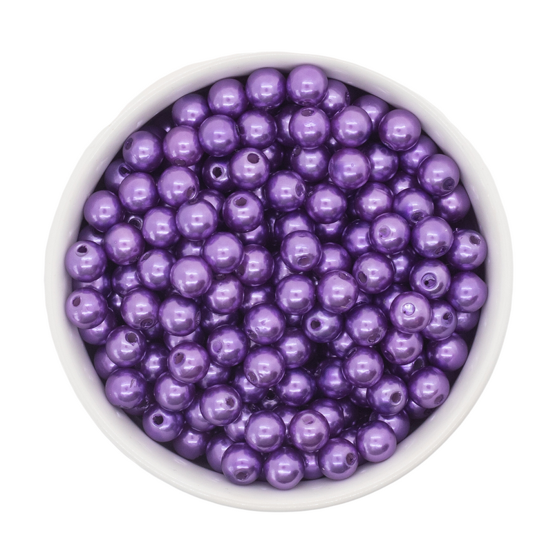 Violet Pearl Beads 8mm (Package of Approx. 50 Beads)