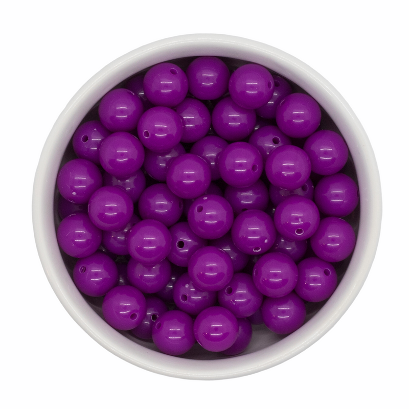 Neon Purple Solid Beads 12mm