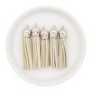 Linen Tassel w/Silver Cap 50mm (Package of 5)