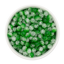 Green & Clear Duo Crackle Beads 8mm (Package of Approx. 50 Beads)