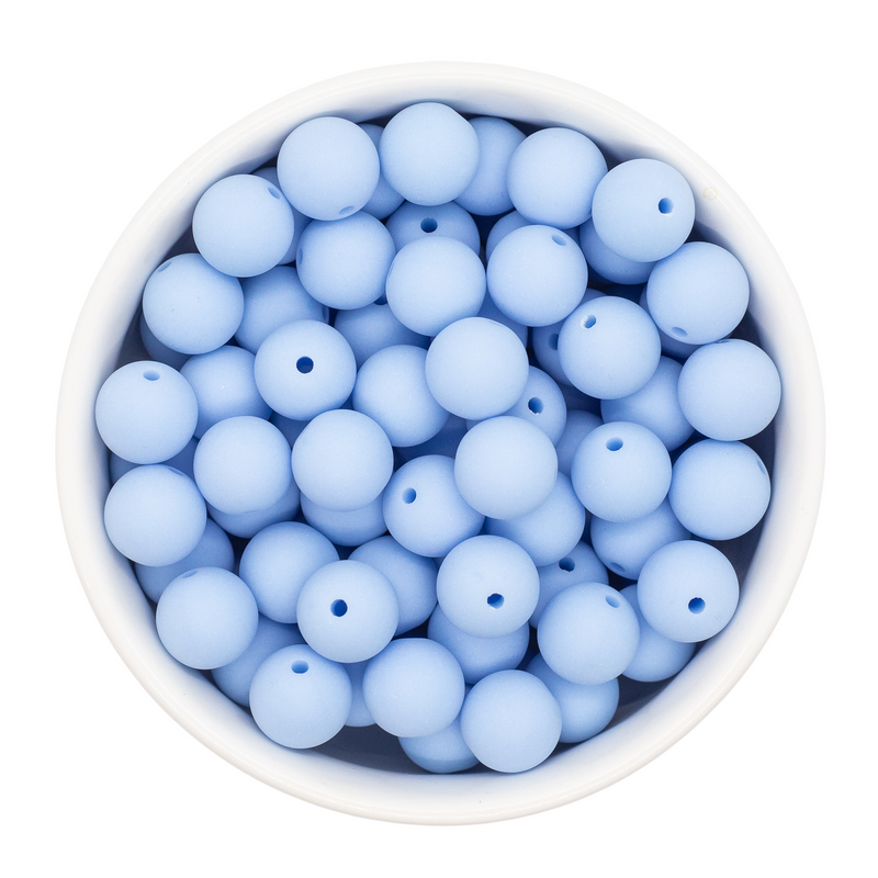 Sky Blue Chalk Matte Beads 12mm