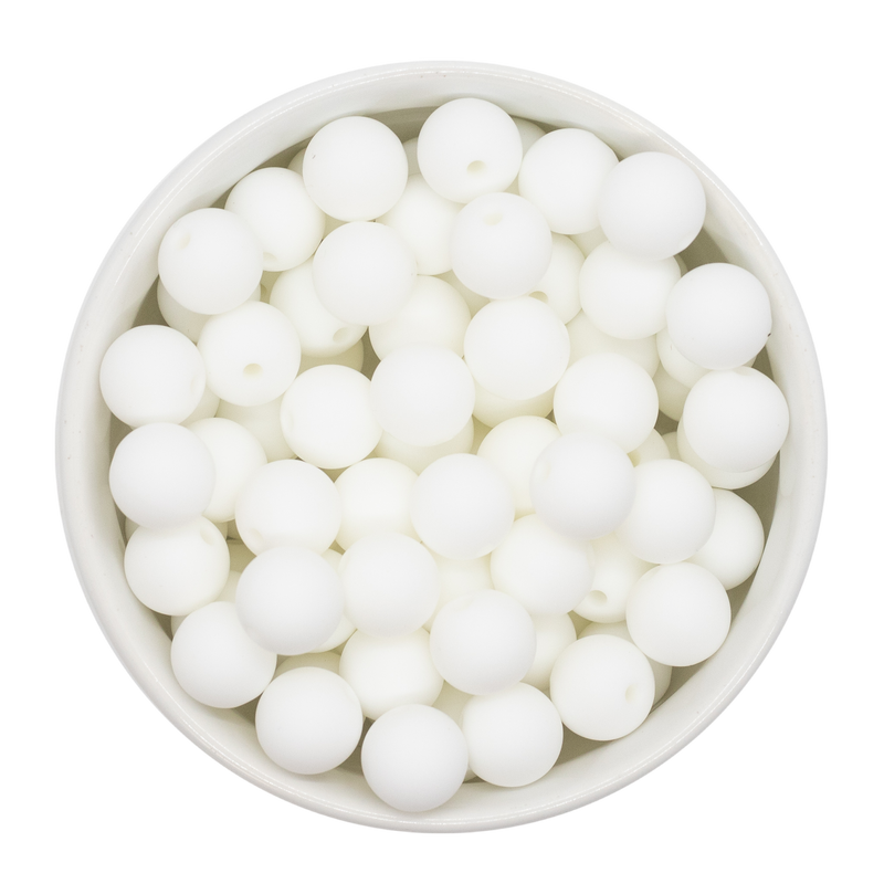 Pure White Silicone Beads 12mm (Package of 20)