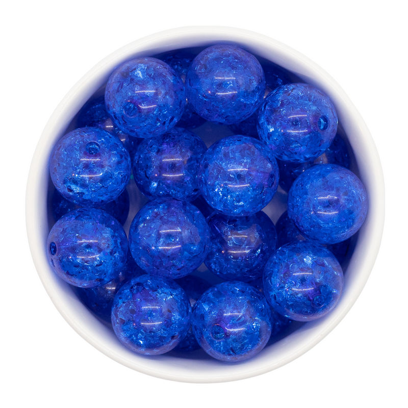 Royal Blue Crackle Beads 20mm (Package of 10)