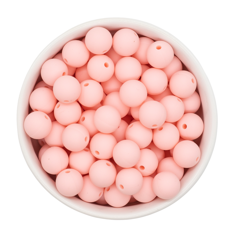 Barely Pink Silicone Beads 12mm