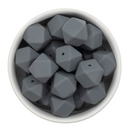 Fossil Grey Hexagon Silicone Beads 17mm (Package of 5)