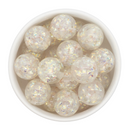 White Sequin Filled Beads 20mm (Package of 10)