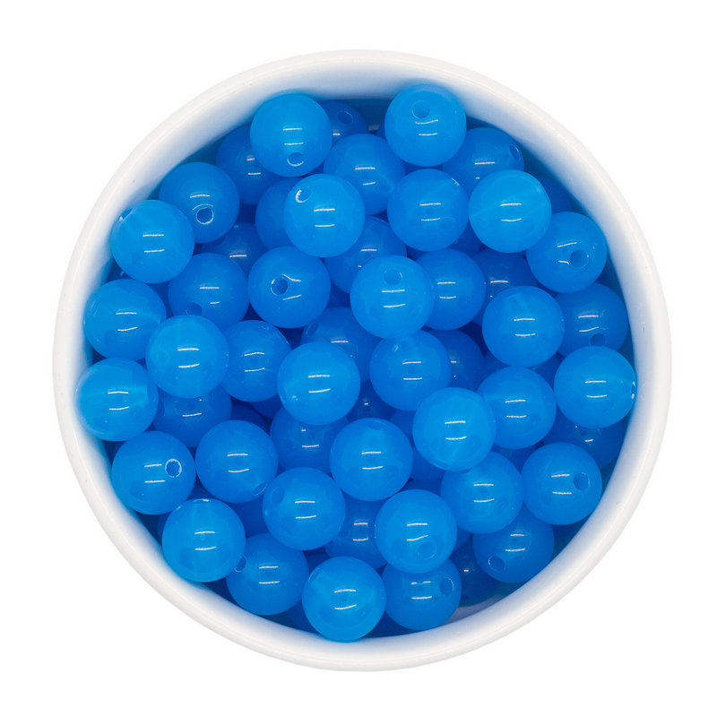 Ocean Blue Jelly Beads 12mm (Package of 20)
