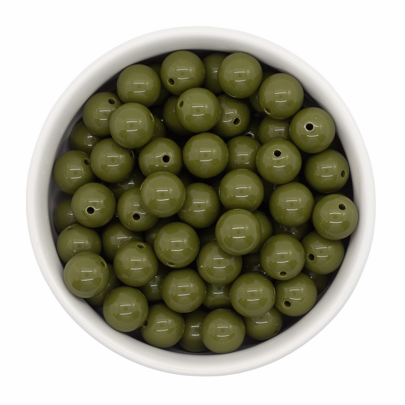 Army Green Solid Beads 12mm