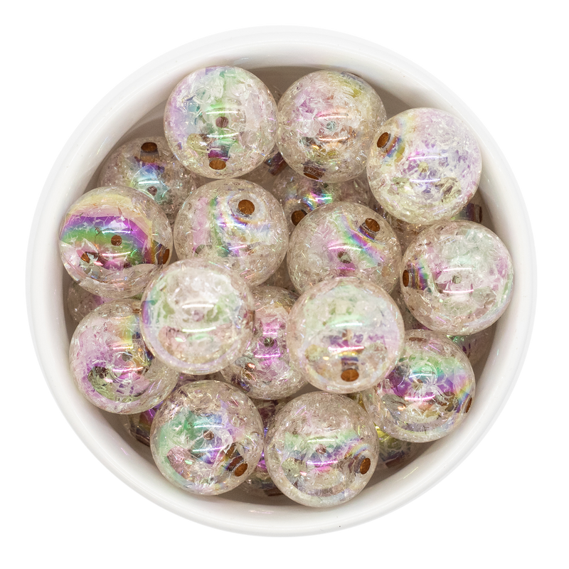 Peanut Brown Iridescent Crackle 20mm (Package of 10)