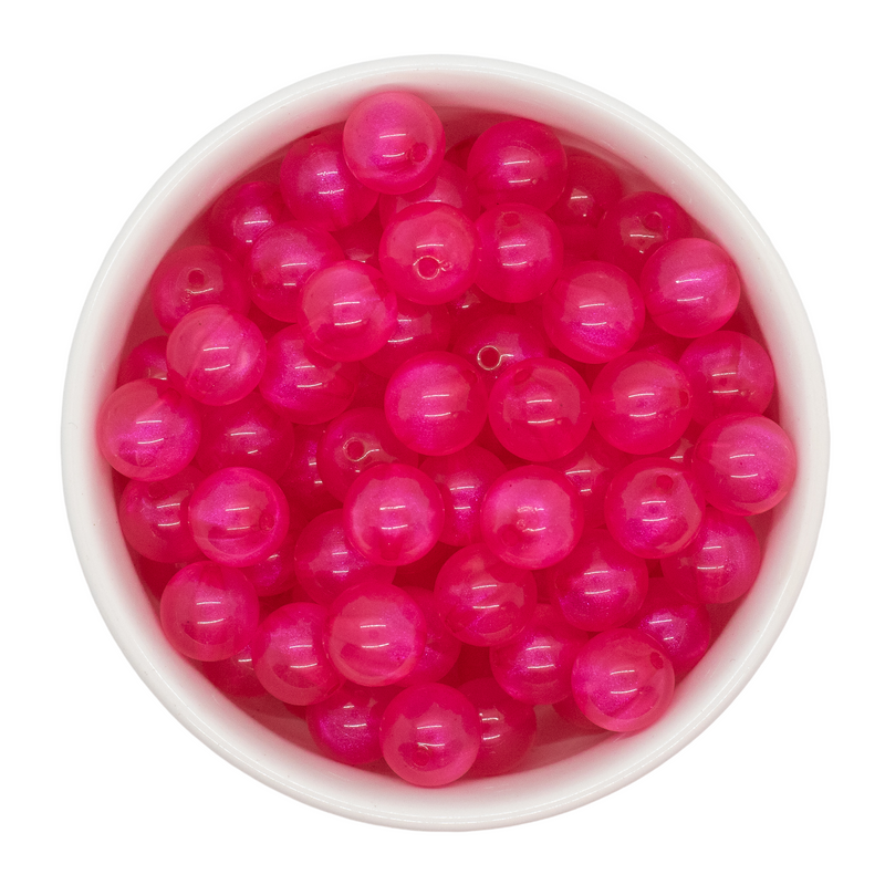 Hot Pink Translucent Shimmer Beads 12mm