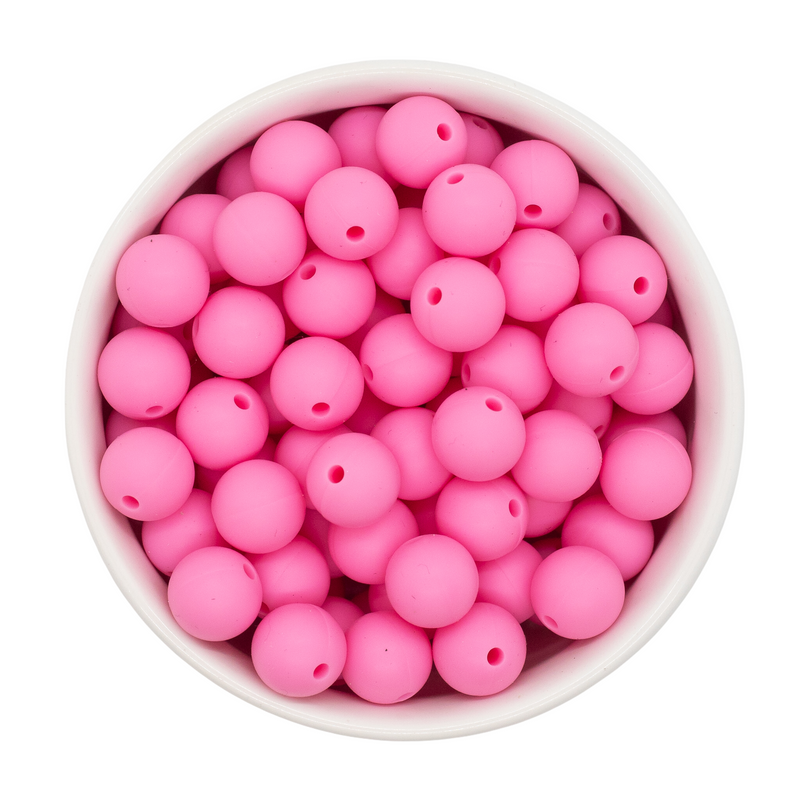 Bubblegum Pink Silicone Beads 12mm