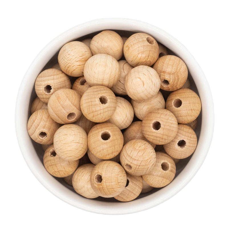 Round Wood Beads 15mm (Package of 10)