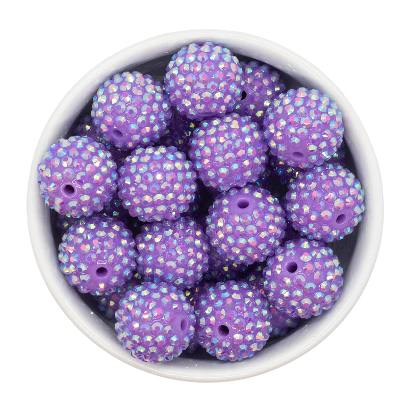 Lilac Rhinestone Beads 20mm