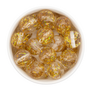 Translucent w/Gold Holographic Tinsel Beads 20mm (Package of 10)