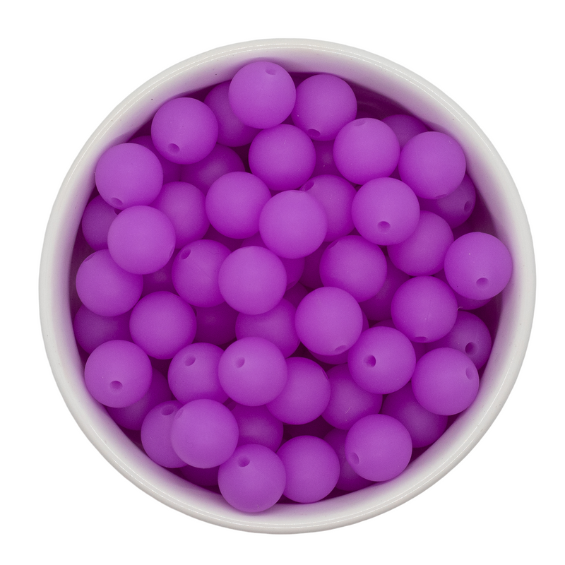 Neon Lilac Glow in the Dark Silicone Beads 12mm