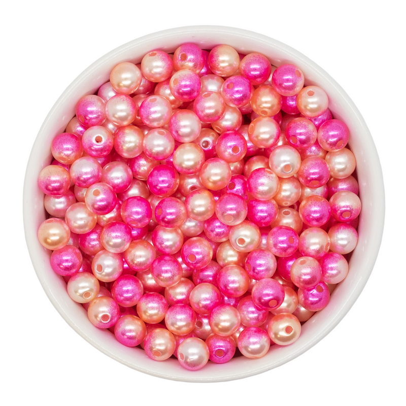 Pink Lemonade Ombre Pearl Beads 8mm (Package of Approx. 50 Beads)