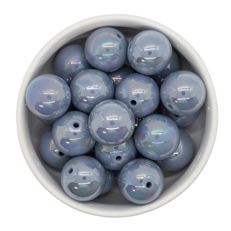 Pigeon Blue Iridescent Beads 20mm (Package of 10)