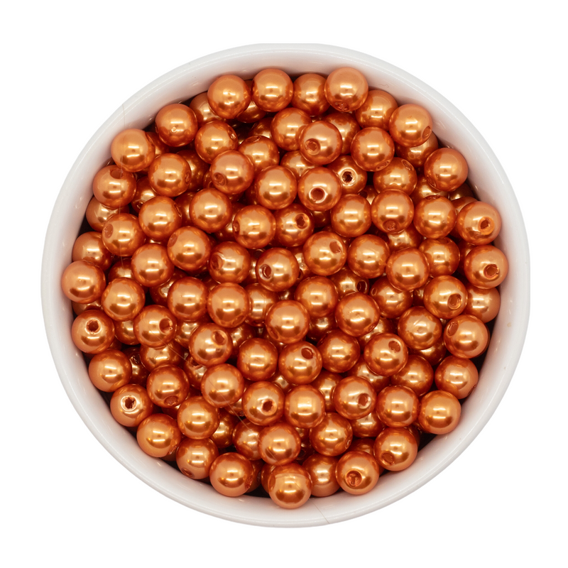 Pumpkin Pearl Beads 8mm (Package of Approx. 50 Beads)