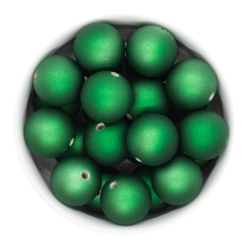 Green Satin Finish Beads 20mm