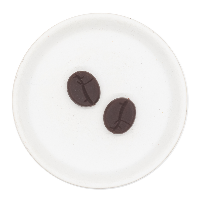 Coffee Bean Silicone Focal Bead 18x22mm