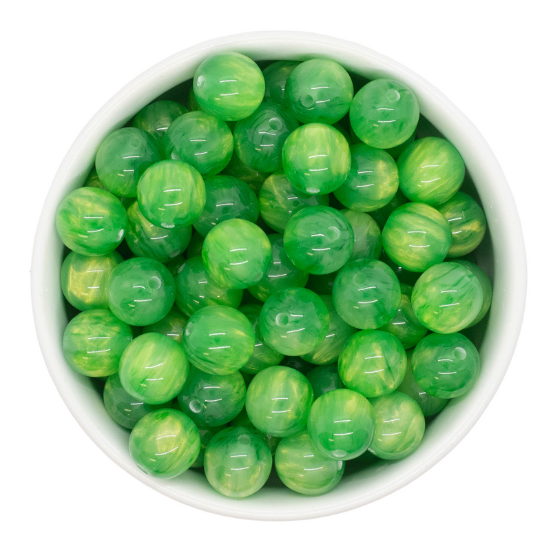 Kelly Green Pearly Luster Beads 12mm