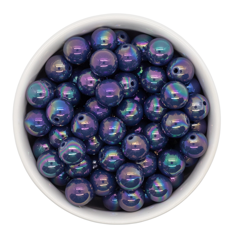 Navy Iridescent Beads 12mm