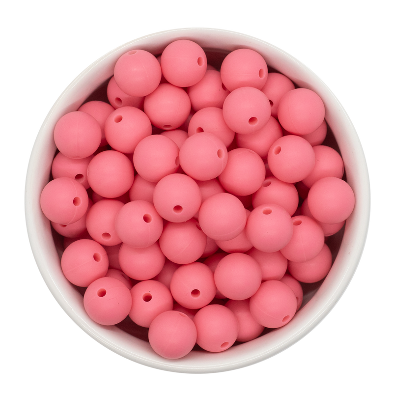 Coral Pink Silicone Beads 12mm (Package of 20)