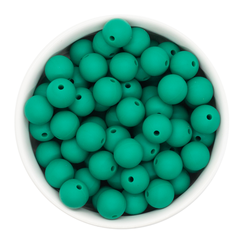Hunter Green Silicone Beads 12mm (Package of 20)